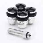 Japan Racing set of Flat aluminium air valves JR v1 Black