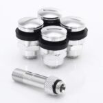 Japan Racing set of Flat aluminium air valves JR v1 Silver