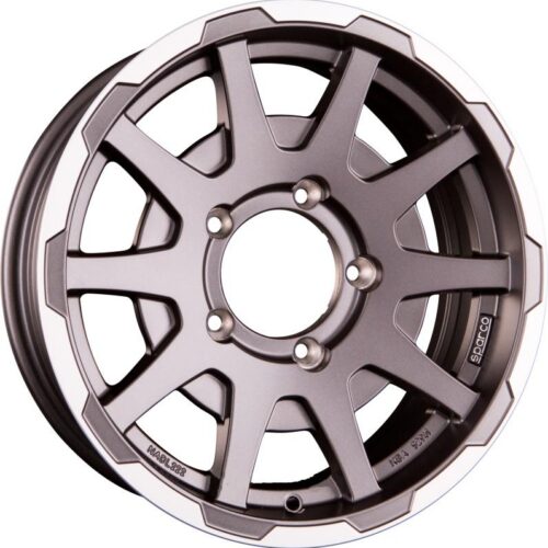 Sparco Dakar Matt Dark Greey Lip Polished NO CAP 5,5x16 5x139.7 ET5 CB108,1 (NO CAP) 60° 500 kg W29080001TM7
