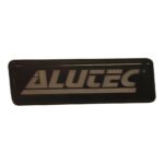 Alutec Wheel Logo Black with Silver lettering 45x15mm for Shark 9-EMB45X15ALU-SCH