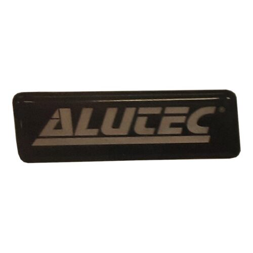 Alutec Wheel Logo Black with Silver lettering 45x15mm for Shark 9-EMB45X15ALU-SCH