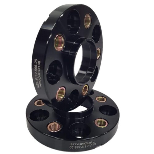 Spacer 20 mm 2 pcs 5x112 66.6 mm With Thread Holds M14x1.5 Black (NBA-5112-666-20-THREAD-M14x1.5B)