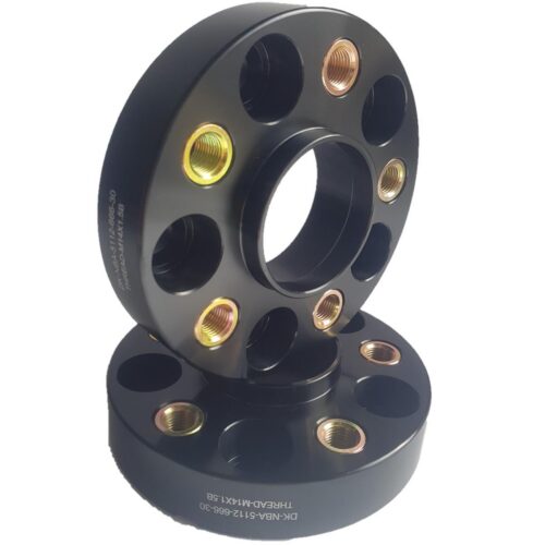 Spacer 30 mm 2 pcs 5x112 66.6 mm With Thread Holds M14x1.5 Black (NBA-5112-666-30-THREAD-M14X1.5B)
