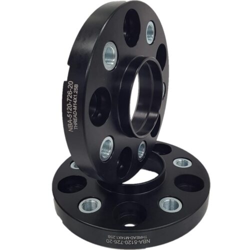 Spacer 20 mm 2 pcs 5x120 72.6 mm With Thread Holds M14x1.25 Black (NBA-5120-726-20-THREAD-M14x1.25B)