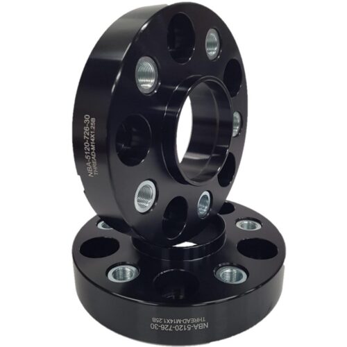 Spacer 30 mm 2 pcs 5x120 72.6 mm With Thread Holds M14x1.25 Black (NBA-5120-726-30-THREAD-M14x1.25B)