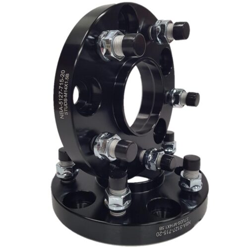 Spacer 20 mm 2 pcs 5x127 71.5 mm With Studs and Nuts M14x1.5 Black (NBA-5127-716-20-STUDS-M14x1.5B)