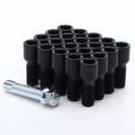 JR Bolts Black B1215H26BK-1 M12x1.5x26 Tuner Hex 20mm Conical 60° 20 pcs + Key