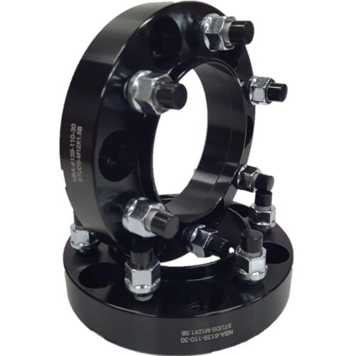 Spacer 30 mm 2 pcs 6x139.7 110 mm With Studs and Nuts M12x1.5 Black (NBA-6139-110-30-STUDS-M12X1.5B)