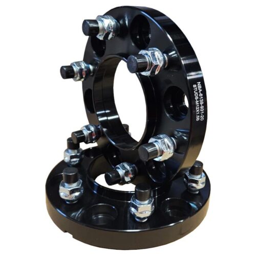 Spacer 20 mm 2 pcs 6x139.7 93.1 With Studs M12x1.5 Black and Nuts (NBA-6139-931-20-STUDS-M12X1.5B)