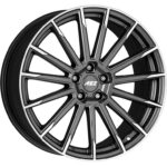 AEZ Atlanta Graphite matt/polished 7,5x18 5x108 ET50 CB63,4 60° 750 kg AATFHGP505E